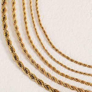 थोक सोने वाले पुरुषों के गहने 2 मिमी 3 मिमी 4 मिमी 5 मिमी रस्सी श्रृंखला हार - Product Image 2