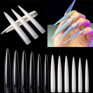 10 pièces/sac pointes d'ongles courbées 4XL demi-couverture Stiletto 12 pièces pointes d'ongles courbées C pour Salon pointes d'ongles carrées Extra longues - Product Image 6