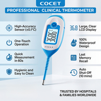 Termometer Digital, pengukur suhu Digital klinis, termometer Oral tahan air elektronik dengan Alarm demam