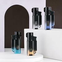 Vente en gros, Triple torche Portable, OEM coupe-vent, gaz rechargeable, torche à Jet, allume-cigare à usages multiples