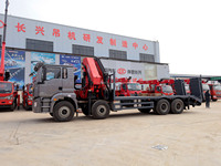 Camion lourd Shacman X3000 F3000 8x4 avec grue montée Palfinger, grue à flèche articulée hydraulique de 30 tonnes