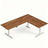 Bureau électrique d'angle en L moderne avec hauteur réglable