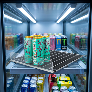 Poussoir en plastique durable pour présentoir de bouteilles en magasin d'alimentation - Product Image 1