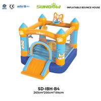 Château gonflable commercial extérieur Sundow Factory personnalisé avec toboggan, thème Bluey