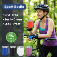 Tasse à café haut de gamme à bord lisse 360 ml, gobelet à vin isotherme à double paroi en acier inoxydable, mug ergonomique isolé pour l'extérieur