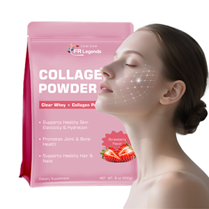 Collagène hydrolysé de haute qualité 200g en poudre, saveur fraise, soutient la santé des articulations et l'éclat de la peau, <span class=keywords><strong>complément</strong></span> <span class=keywords><strong>alimentaire</strong></span> - Product Image 1