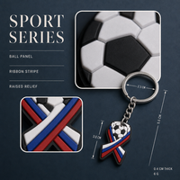 Fußball-Sportfan PVC Weicher Geformter Ball-Schlüsselanhänger mit Band, Party-Geschenk, Großbestellung