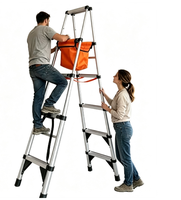 Échelle télescopique multifonctionnelle antidérapante double face FANXIN FX-AT14 en fer, capacité 150 kg, conforme EN131, pour salle de sport, antirouille, idéale pour le dropshipping