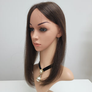 <b>16</b> <b>Inch</b> Long Straight Human Hair Toupee Clip In <b>Wig</b> Natural Black Brown WIGTS Luxury Design Glossy Finish Quick Delivery - Product Image 1