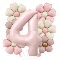 Ensemble de ballons en feuille de papier d'aluminium mat en forme de chiffres de 40 pouces pour les fêtes de Noël, les anniversaires et les décorations de vacances - BooHome