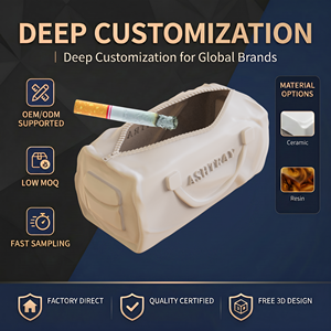 Customized Design Branded Resin <strong>Ashtray</strong> Fashion Style <strong>Cool</strong> Hippie Fancy Unique White Large Opening Bag Duffle Polyresin <strong>Ashtrays</strong> - Product Image 1
