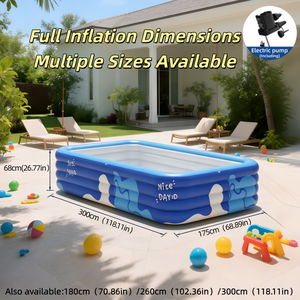 Bể Bơi Bơm Hơi PVC Dày Hơn Kháng Khuẩn Dày 2 Mm Bể Bơi Gia Đình Trẻ Em Người Lớn Ngoài Trời Sân Sau Vườn Di Động Mùa Hè - Product Image 2