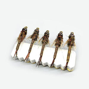 Nuevo señuelo de pesca de trucha con cabeza de tungsteno sin púas, tipo jig, con cola de faisán y ninfas, de hundimiento rápido, <span class=keywords><strong>para</strong></span> agua salada. - Product Image 2