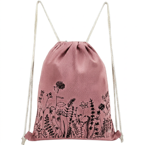 Sublimation String Canvas Waterproof <b>Drawstring</b> <b>Backpack</b> Custom Logo-Eco-Friendly Large Capacity Beach Theme for Gym Sport Use - Product Image 1