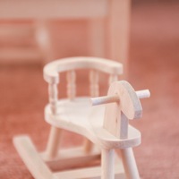 Maison de poupée miniature en bois, cheval à bascule, jouet éducatif à faire soi-même
