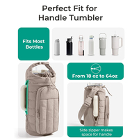 Sac bandoulière matelassé en nylon isotherme pour femme avec logo personnalisé, idéal pour la gym, la randonnée, et le transport de bouteille d'eau, avec sangle
