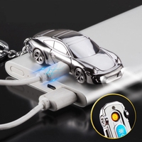 Porte-clés KY Creative Fashion Car Designs, porte-clés, briquet électronique miniature en métal coupe-vent avec lumière USB