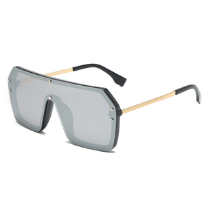 Tres hipopos-gafas de sol de plástico para mujer, lentes de sol Unisex con logotipo personalizado, UV400, de marca, planas, con espejo, PC, 2020 - Product Image 3
