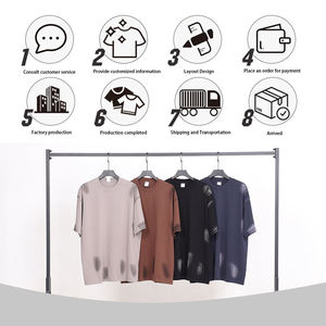 Camiseta Unisex Retro de Manga Corta 100% Algodón con Estampado de Tinta Doodle, Estilo Urbano Holgado, Efecto Salpicado de Tinta, Top de Punto para Hombre - Product Image 5