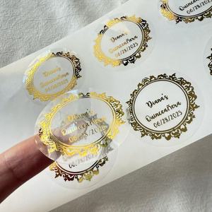Logotipo personalizado hoja de oro sello de oro hojas de Pegatinas transparentes - Product Image 3