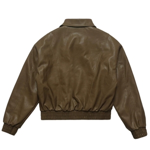 Giacca Varsity Personalizzata da Uomo, Alta Qualità, Ricamo, Impermeabile, in Pelle PU Nera, Stile Alla <span class=keywords><strong>Moda</strong></span> Universitario - Product Image 2