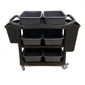 Chariot utilitaire AF08179A-H, chariot de nettoyage d'hôtel, chariot de rangement utilitaire, chariot utilitaire à 3 niveaux et chariot à roulettes - Product Image 5