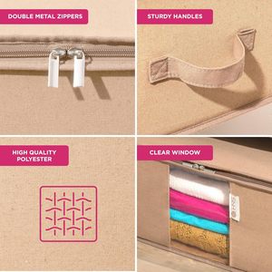 Sac de rangement rectangulaire transparent pour vêtements avec poignée, protège contre les mites, la saleté et la poussière, rangement sous le lit pour pulls en cachemire et literie - Product Image 4