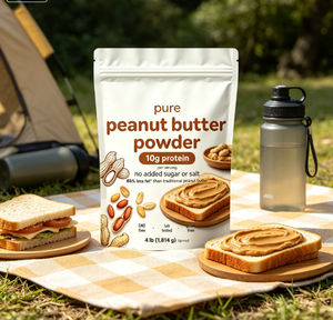<span class=keywords><strong>Beurre</strong></span> <span class=keywords><strong>de</strong></span> cacahuète en poudre certifié biologique, sans sucre ajouté, non-OGM, saveur riche et noisette, pour la pâtisserie et les boissons - Product Image 4