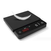 Mini balance à café ABS 2kg 0.1g portable avec minuteur, modes café multiples, pour café filtre et expresso, conversion d'unités, fonction tare, écran LCD