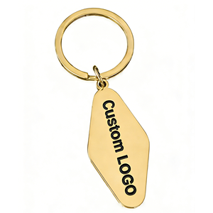 Custom Logo Stainless Steel Rhombus Keychain <b>Engraved</b> Metal <b>Key</b> <b>Ring</b> Personalized Promotional Gift - Product Image 5