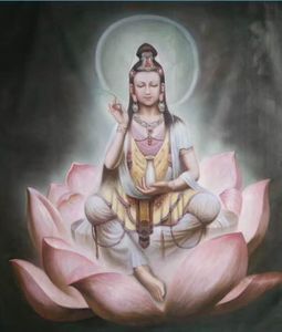 Pintura al Óleo Grande de Buda Shiva Hecha a Mano, Arte de Pared en Lienzo Enmarcado - Product Image 3
