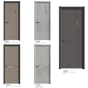 Intérieur bureau à domicile salon et chambre à coucher design moderne bois massif plastique porte plate pré-suspendue surface finie - Product Image 1