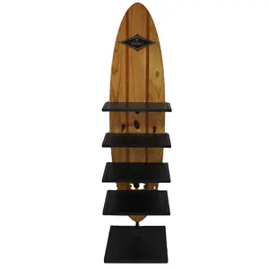 Custom Skincare Pop Wood Display Stand Hair Color Rack Hair Care Product Surfboard Displays For Hair Oil