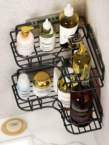 Usine nouveau type mural moderne métal fer salle de bain étagère de rangement organisateur étagère <span class=keywords><strong>sans</strong></span> perçage <span class=keywords><strong>cuisine</strong></span> et salle de bain utilisation - Product Image 6