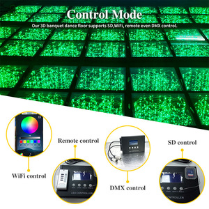 กระเบื้องพื้นเต้นรำแบบมีไฟ LED สำหรับงานแต่งงานกลางแจ้ง 3 มิติ แบบแม่เหล็ก พร้อมไฟเวทีแบบกระจกสะท้อนแสง - Product Image 5