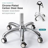 Tabouret médical réglable en acier inoxydable avec support de jambe en U sur roulettes pour clinique orthopédique et soins des plaies