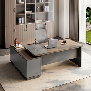 Duurzaam, milieuvriendelijk, modern houten <span class=keywords><strong>L</strong></span>-vormig directiebureau voor commercieel kantoor gebruik, met laden en archiefkast - Product Image 1