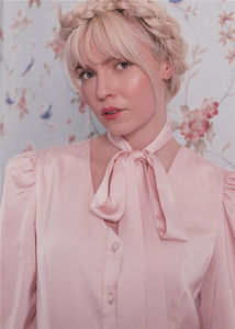 2023 invierno recién llegados moda de alta calidad mujeres Puff manga Rosa elegante blanco satén <span class=keywords><strong>boda</strong></span> camisa graduación <span class=keywords><strong>Midi</strong></span> <span class=keywords><strong>vestido</strong></span> - Product Image 4