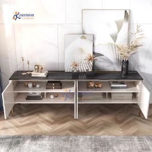 Новейший Дизайн Роскошный ТВ шкаф белый ТВ закрытый шкаф Телескопический 140 см ТВ шкаф - Product Image 2