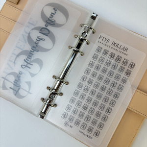 Inserto per Busta Portacontanti in PP Opaco Personalizzato, Robusto, Durevole e <span class=keywords><strong>Flessibile</strong></span>, con Foglio per Sfida di Risparmio e Tracker per <span class=keywords><strong>Fondo</strong></span> di Emergenza - Product Image 4