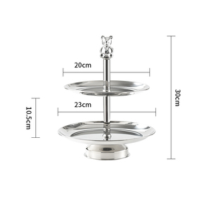 客厅酒店派对2层不锈钢水果盘甜点托盘创意上菜托盘 - Product Image 5