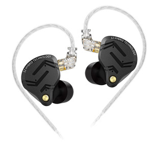 KZ ZS12 PRO <span class=keywords><strong>X</strong></span> 1DD+5BA Écouteurs hybrides HIFI filaires pour scène et musique, compatibles Android, sport, jeu, 3.5MM, métal noir, DJ, intra-auriculaires - Product Image 1