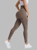 Leggings de sport moulants pour femme, sans couture, taille haute, effet lavé au sable, séchage rapide, effet galbe fessier, pour yoga
