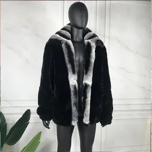 Men Fashion Real Rex Rabbit Fur Jacket Natural High Quality Rex Rabbit Fur Coat With Lapel Winter Trend Thick Fur Overcoat