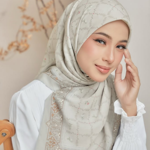 2025 New Design Premium Cotton Voile Headscarf Breathable Digital Floral Square Ethnic <b>Bandana</b> for <b>Women</b> - Product Image 4