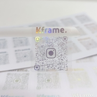 Petit MOQ, autocollants personnalisés imperméables et transparents avec code QR, autocollants holographiques argentés transparents au laser, étiquettes d'emballage