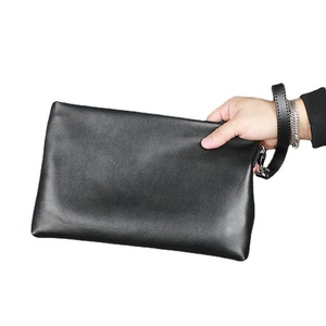 Men's Clutch <b>Bag</b> Genuine Sheepskin Top Layer Cowhide Large Capacity Solid Color Everyday Use - Product Image 5