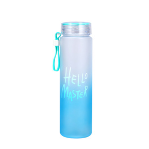 Water House Gradient Frosted Plastic Water Bottle 500Ml Screw-On Cap Portable Outdoor Sports Travel Use - Product Image 2