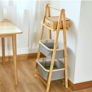 Panier à linge sale pliable en bambou, panier de rangement pour vêtements sales, empilable - Product Image 2