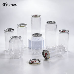 Commercio all'ingrosso 250ml 330ml trasparente da Dessert lattine di succo di plastica latte tè bere vuoto Pet Pop può con coperchio in alluminio - Product Image 1
